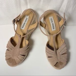 Steve Madden Nude Espadrille Wedges
